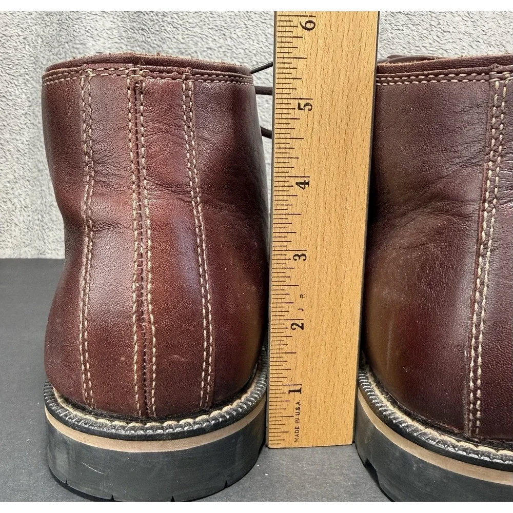 LL Bean Chukka Leather Casual Ankle Boots Men's 12 Wide 3 Eyelets Chestnut